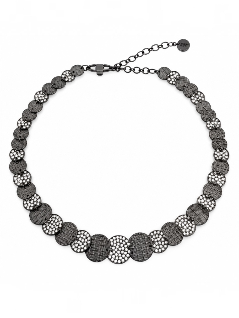 Givenchy Noir Crystal Disc Statement Necklace